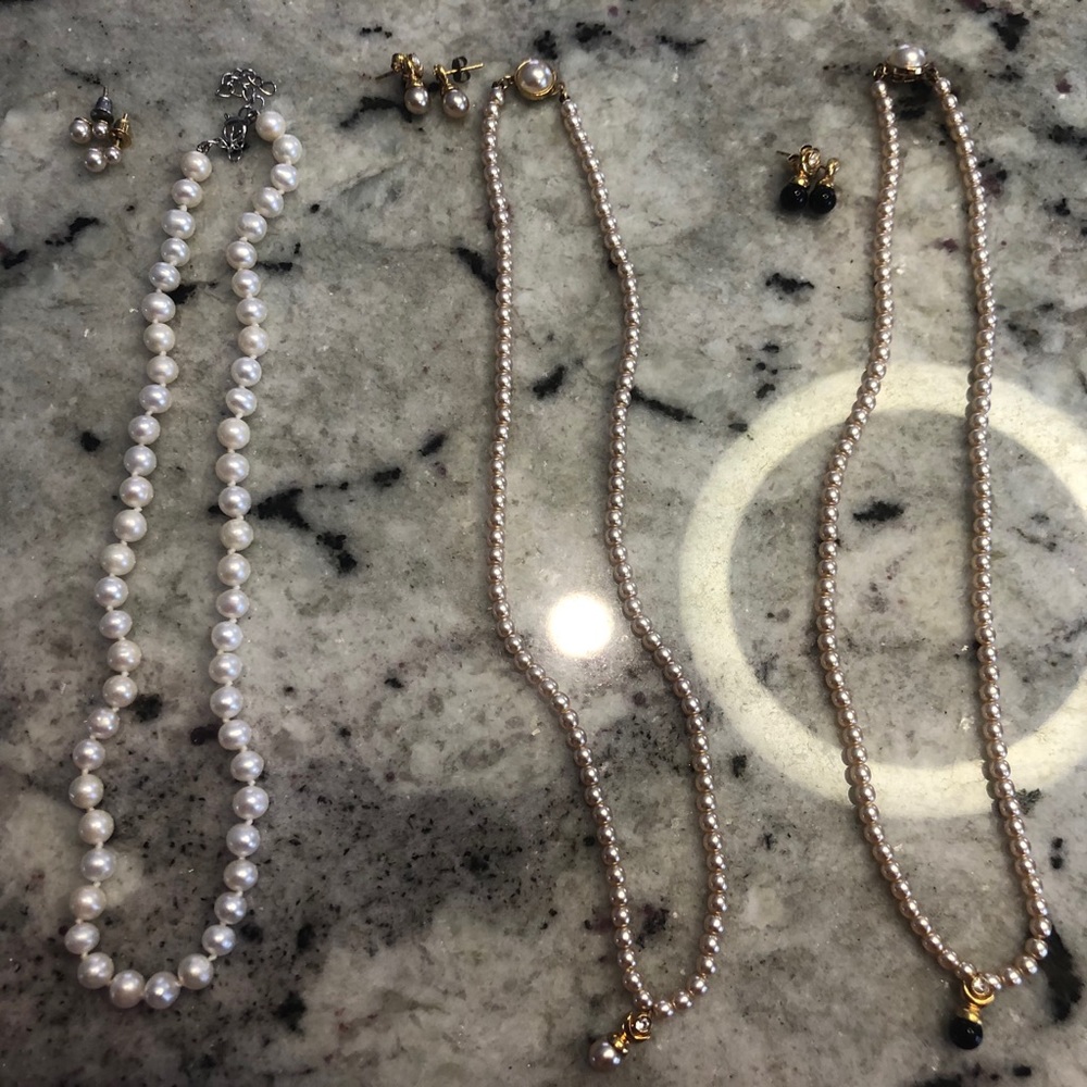 3 Faux Pearl Necklaces